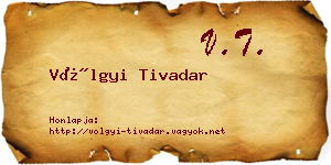 Völgyi Tivadar névjegykártya